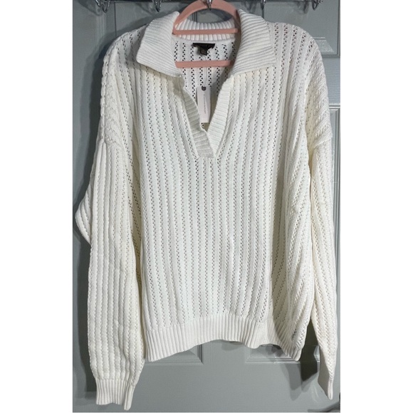 Anthropologie V-Neck Sweater Set White NWT Size XL - Picture 8 of 15